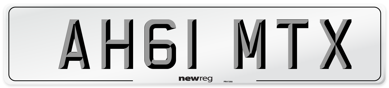 AH61 MTX Number Plate from New Reg